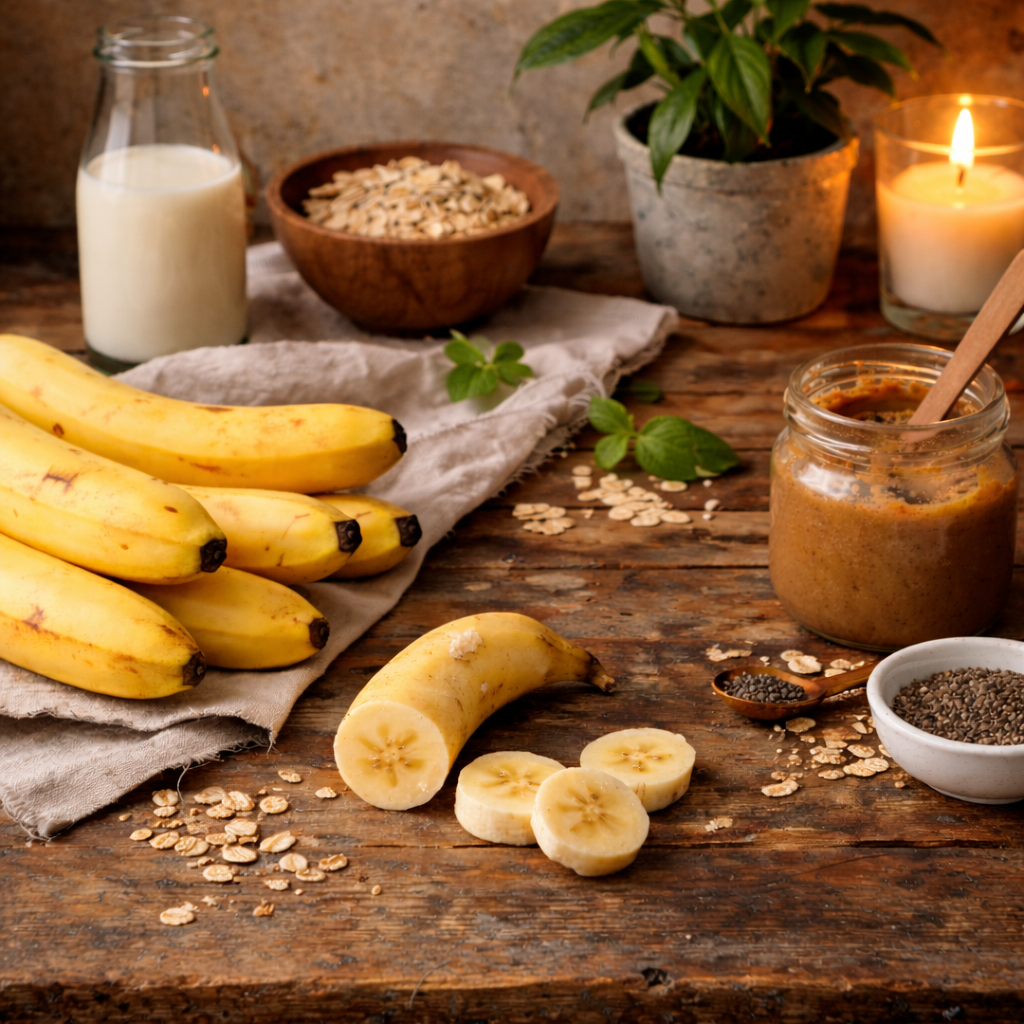 Bananas gently supporting the nervous system with vitamins, potassium, and fiber
