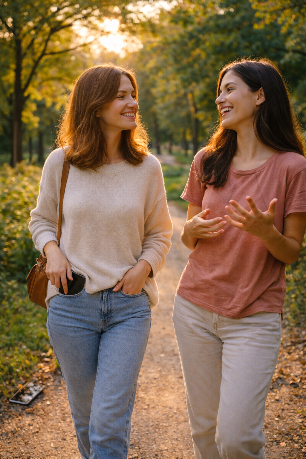 Person enjoying quiet outdoors without smartphone