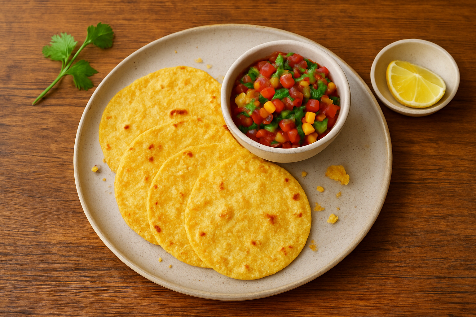 Homemade Mexican tortillas with plant-based fillings